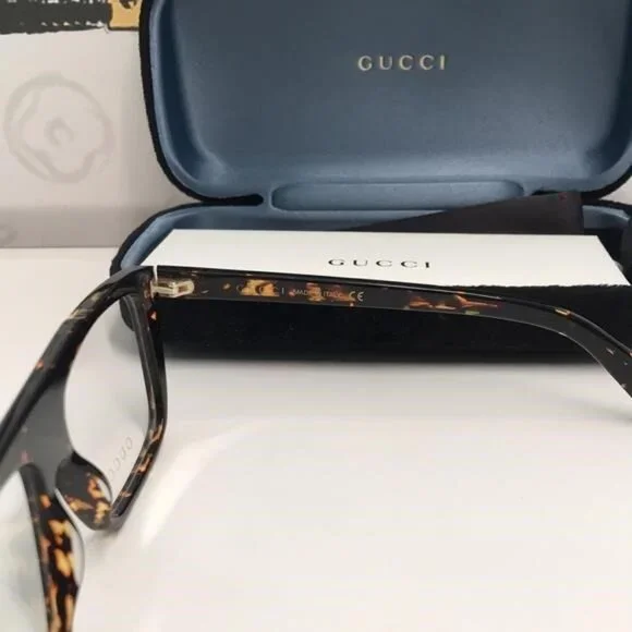 New Authentic Gucci Tortoiseshell Square Glasses GG1040o 002 - Picture 10 of 12